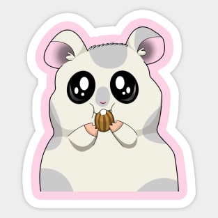 Cute Cartoon Hamster Eating Sticker